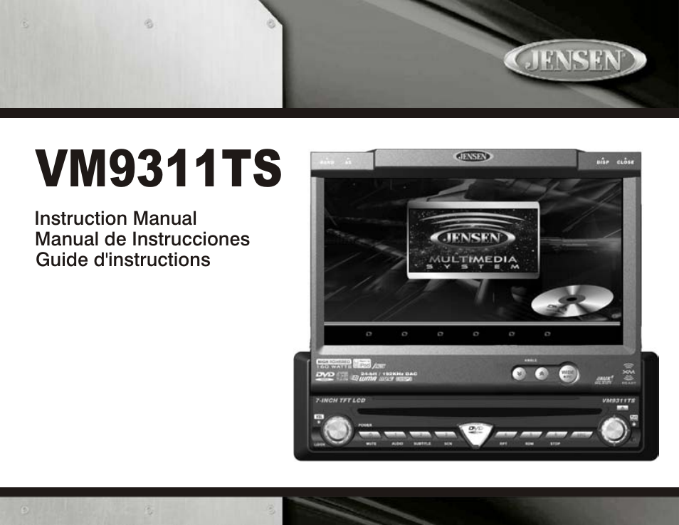 Jensen vm9311ts User Manual | 96 pages