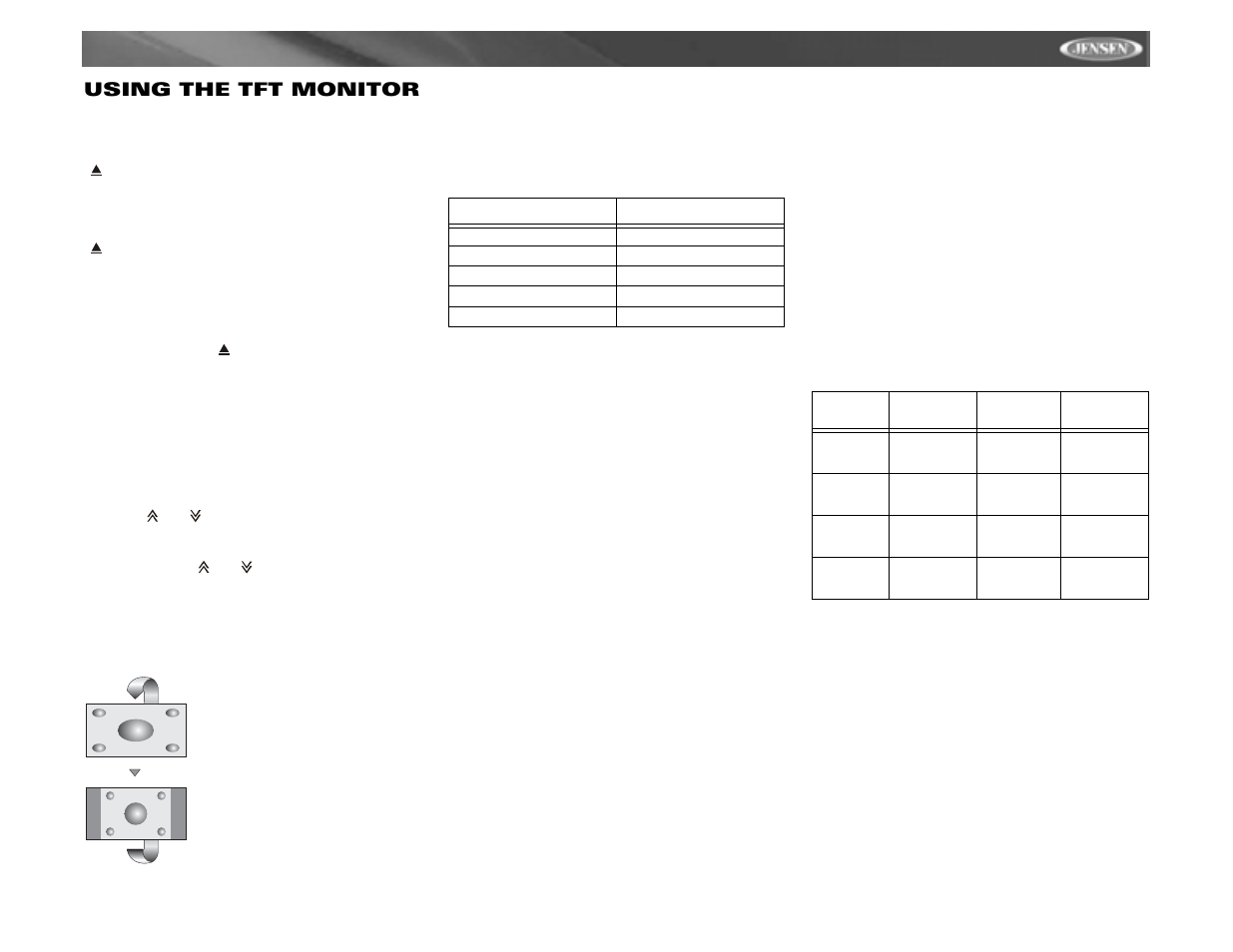 Vm9311ts using the tft monitor | Jensen vm9311ts User Manual | Page 15 / 96