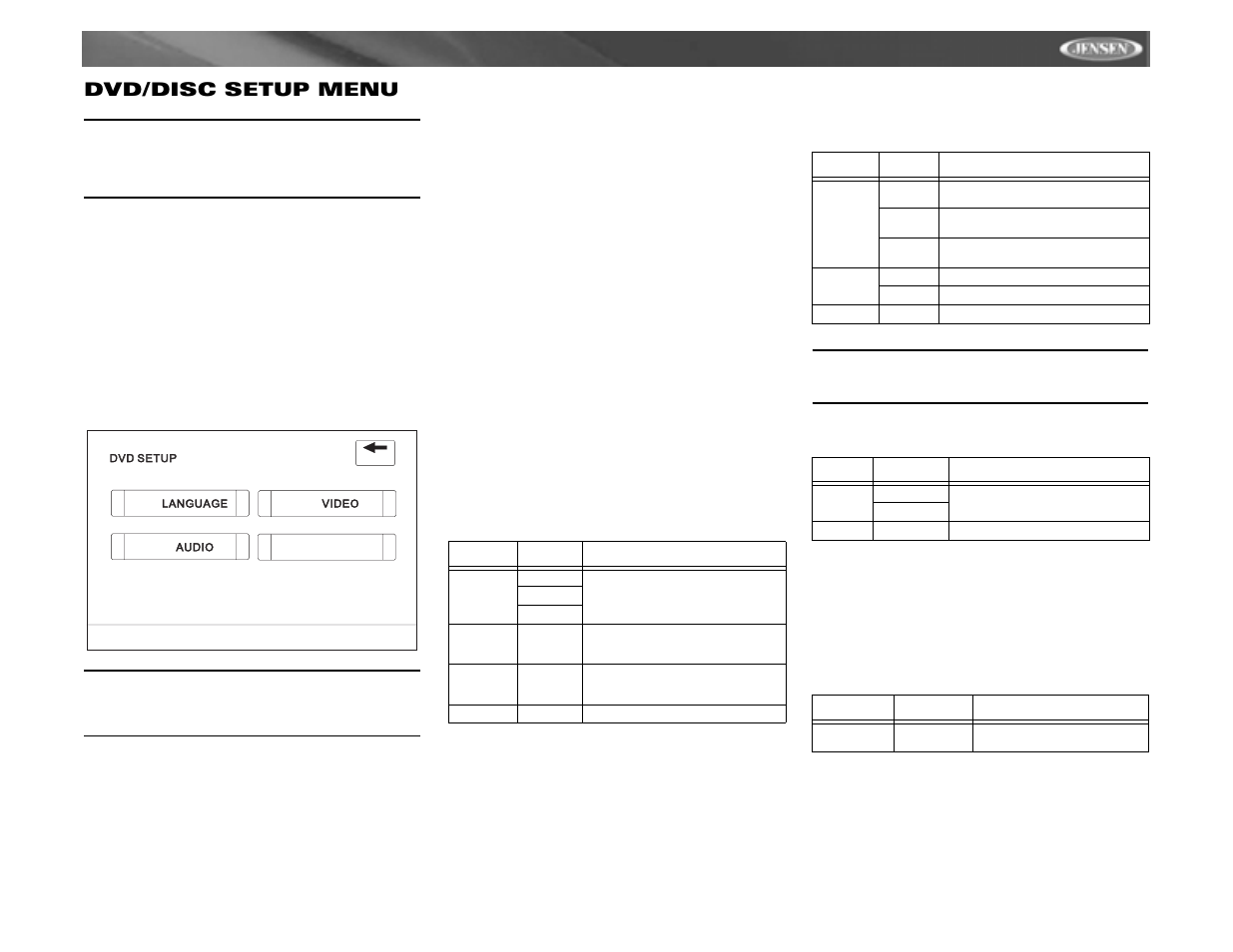 Vm9311ts dvd/disc setup menu | Jensen vm9311ts User Manual | Page 25 / 96