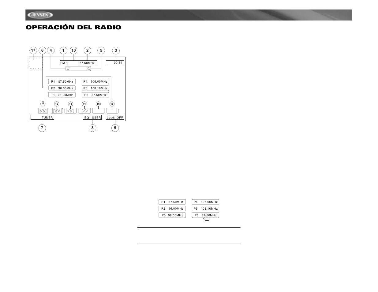 Vm9311ts operación del radio | Jensen vm9311ts User Manual | Page 48 / 96