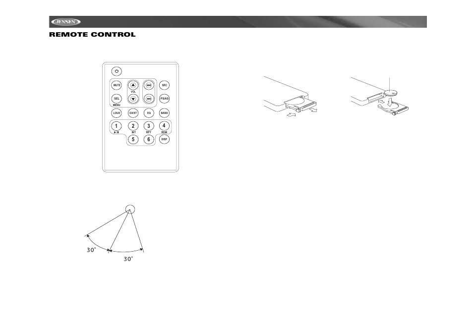 Cd6112, Remote control | Jensen CD6112 User Manual | Page 14 / 24