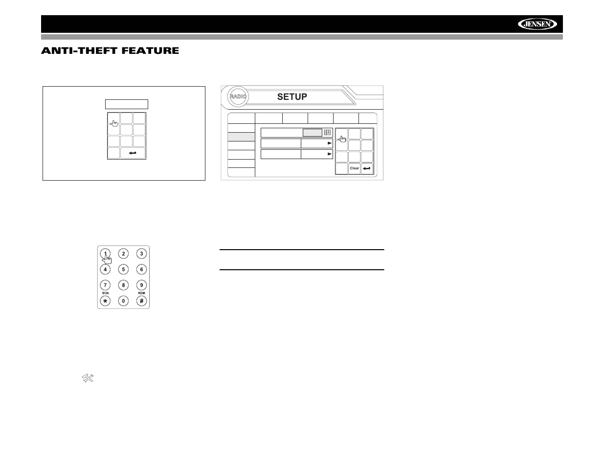 Vm9022hd anti-theft feature, Setup | Jensen VM9022HD User Manual | Page 11 / 46