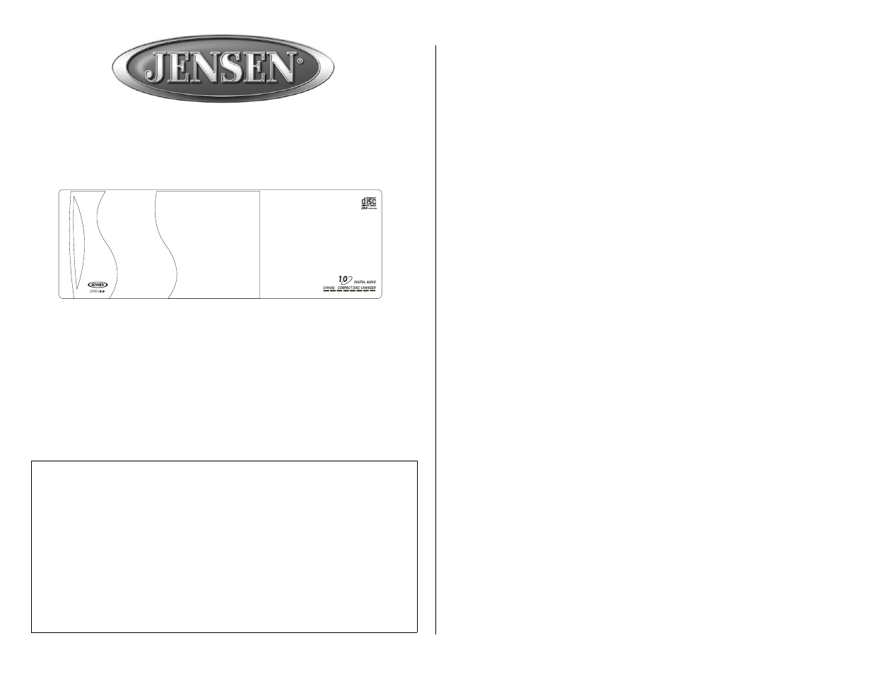 Jensen CH1002 User Manual | 17 pages