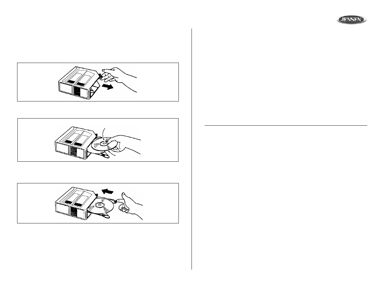 Ch1002, Loading the cd changer, Cargando el cambiador de cd | Chargement du changeur cd | Jensen CH1002 User Manual | Page 13 / 17