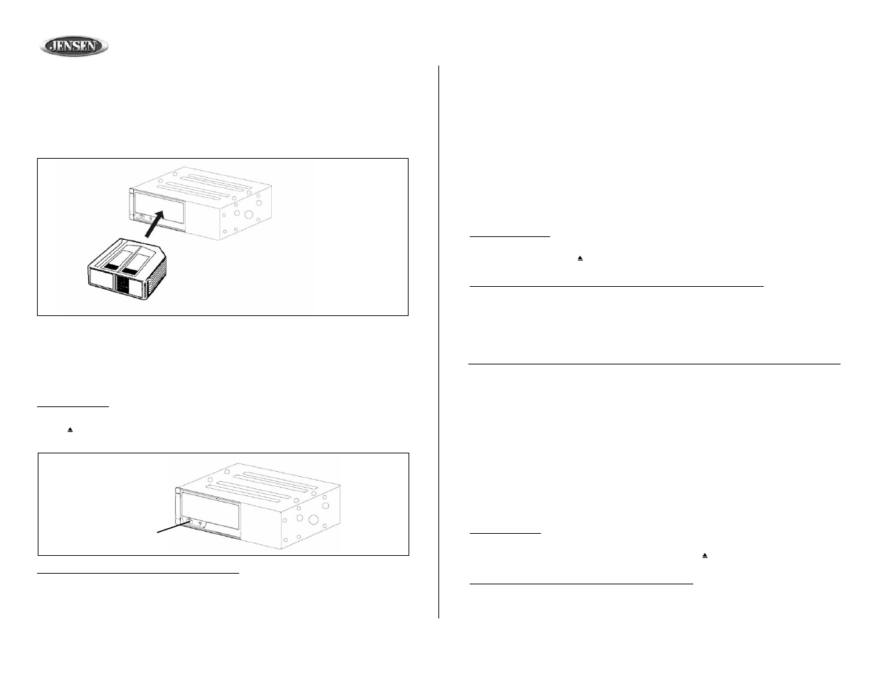 Ch1002, Loading the cd changer (continued), Cargando el cambiador de cd (continuación) | Chargement du changeur cd (continué) | Jensen CH1002 User Manual | Page 14 / 17