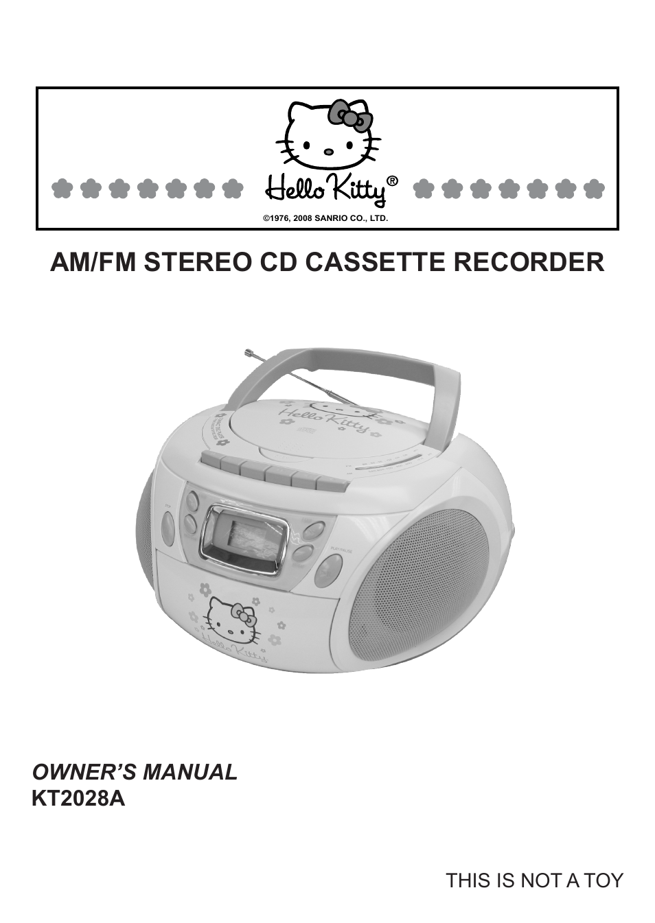 Jensen Hello Kitty KT2028A User Manual | 10 pages