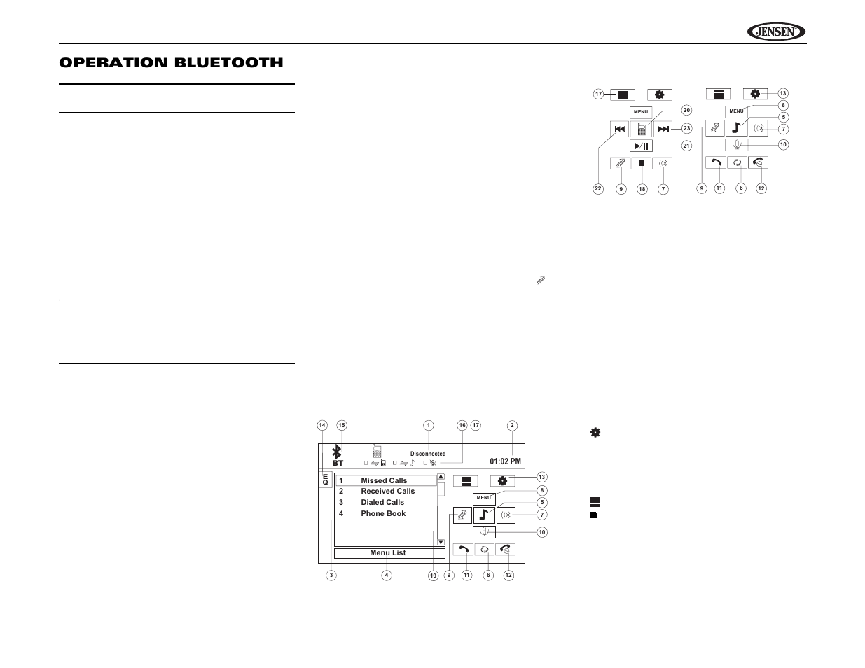 Uv10 operation bluetooth | Jensen Phase Linear UV10 User Manual | Page 79 / 90