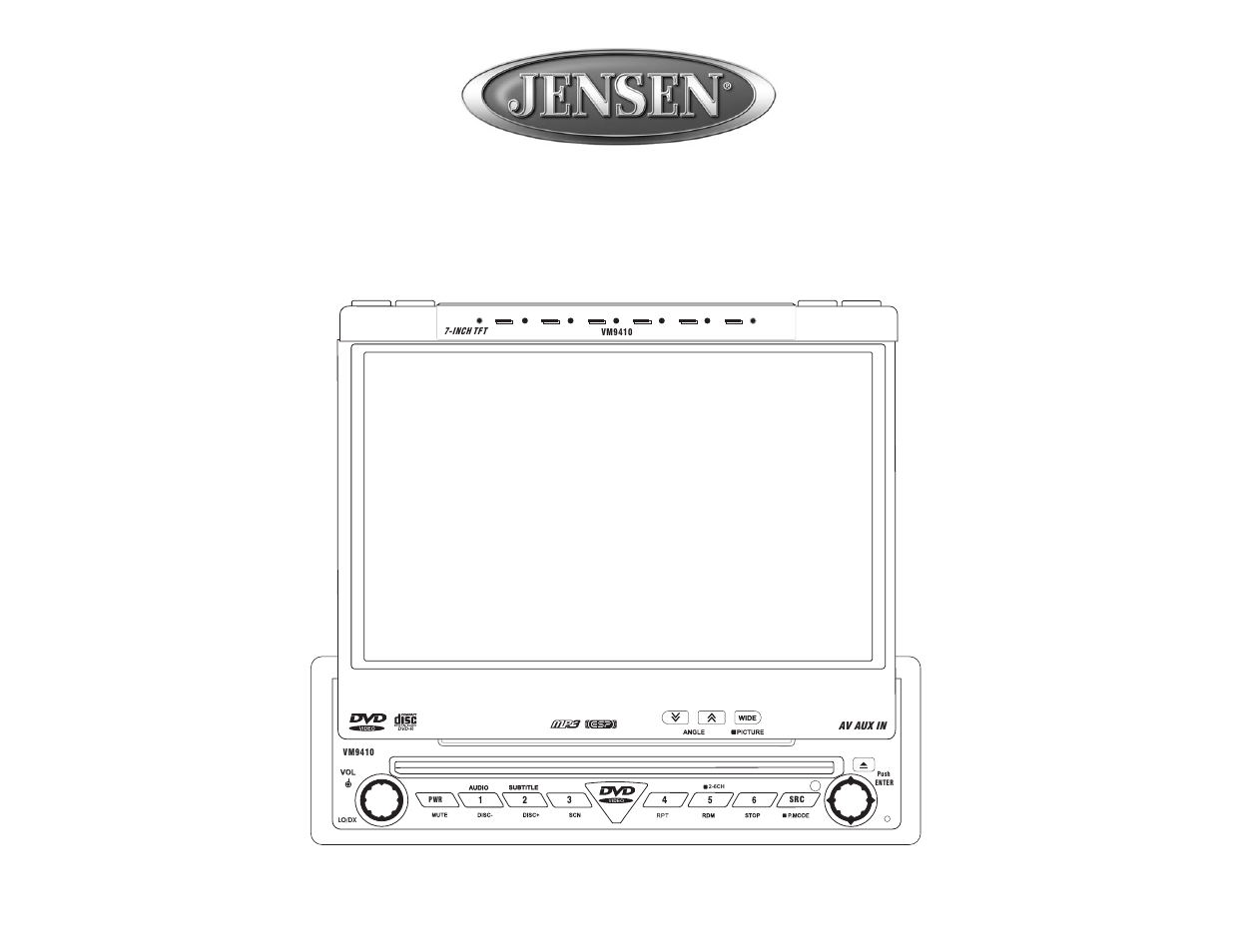 Jensen Mobile Multimedia AM/FM/DVD Receiver VM9410 User Manual | 25 pages