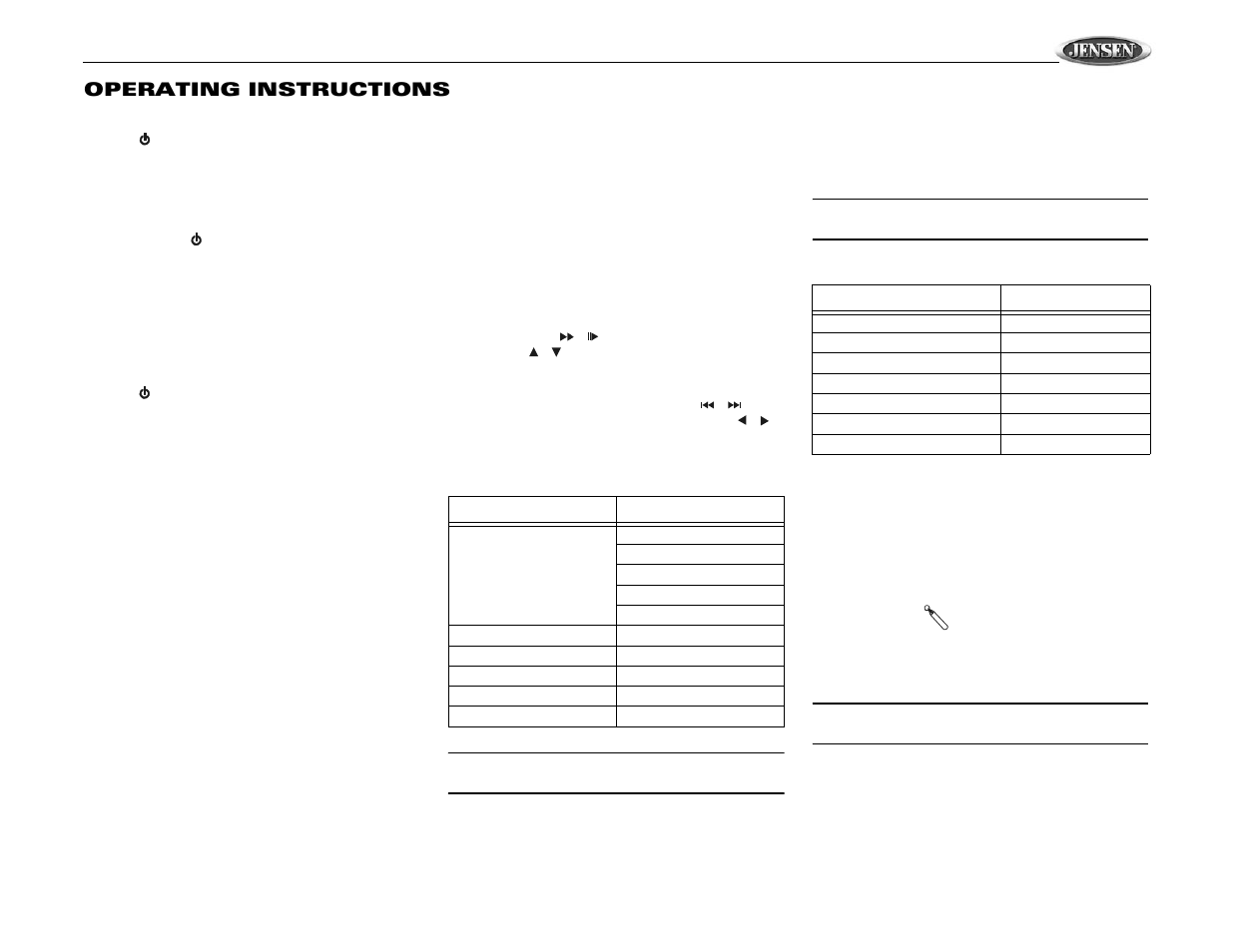 Vm9410, Operating instructions | Jensen Mobile Multimedia AM/FM/DVD Receiver VM9410 User Manual | Page 13 / 25