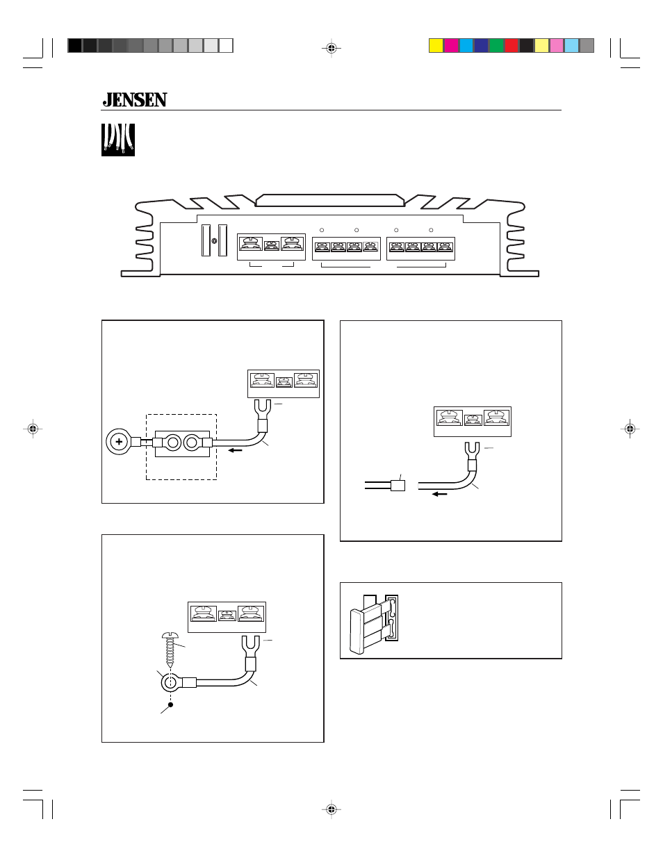 Wiring, Power and outputs, Ground terminal (gnd) | Fuses, Xa4150 | Jensen XA4150 User Manual | Page 4 / 12