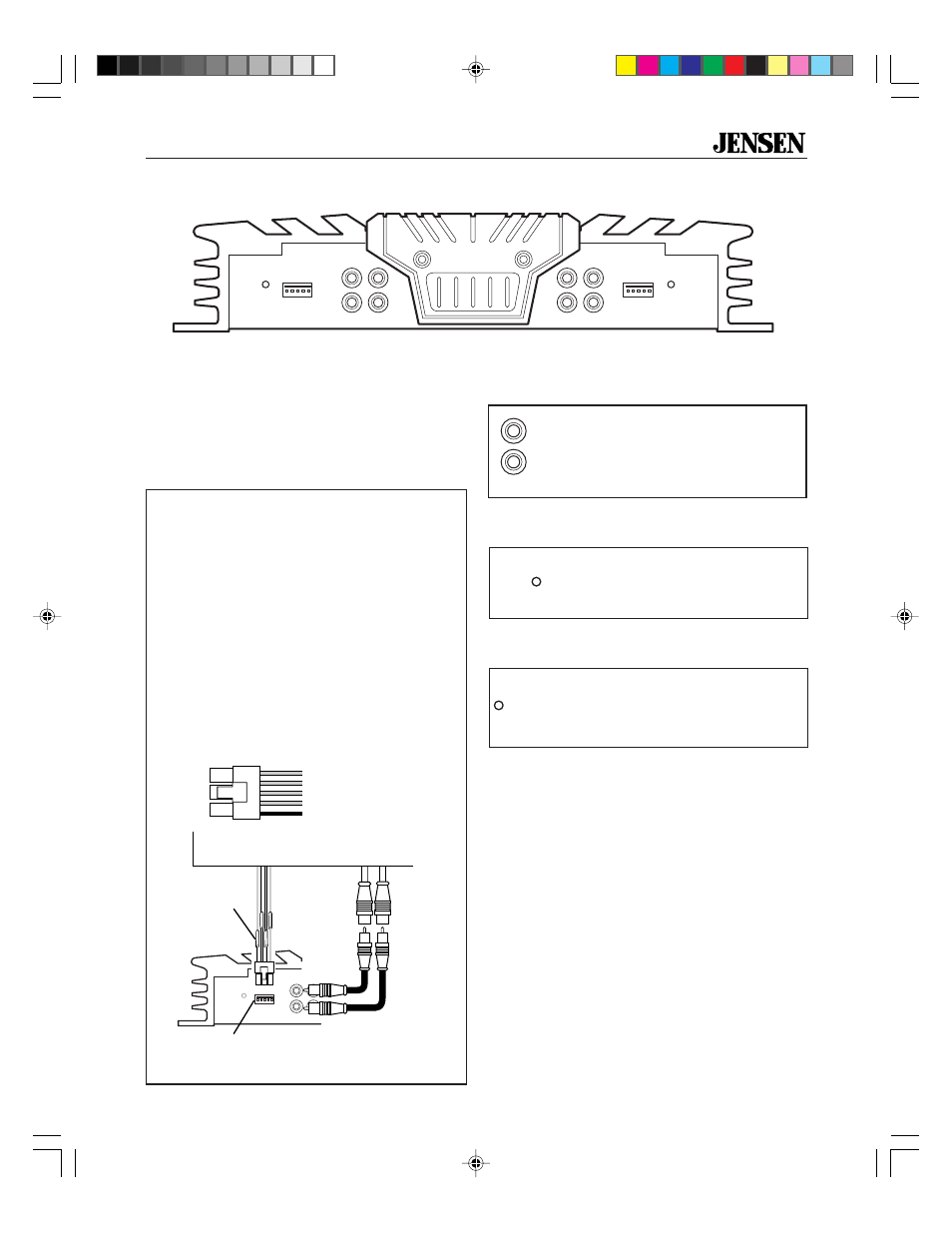 Inputs and controls, Input wiring, Power light | Protect light, Pass output, Xa4150, Low level input, High level input | Jensen XA4150 User Manual | Page 5 / 12