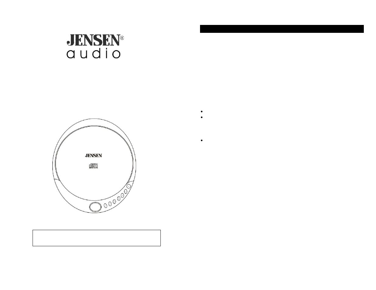 Jensen CD-36 User Manual | 6 pages