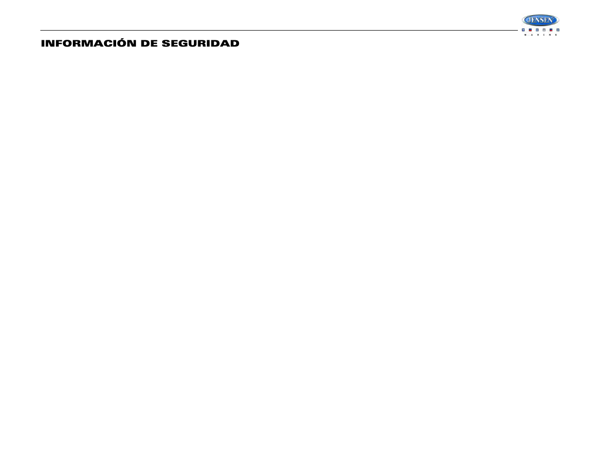 Msr2007, Información de seguridad | Jensen MSR2007 User Manual | Page 13 / 34