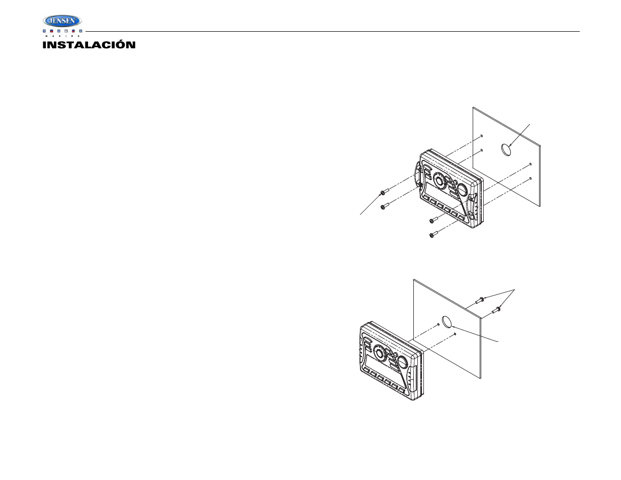 Msr2007, Instalación | Jensen MSR2007 User Manual | Page 14 / 34