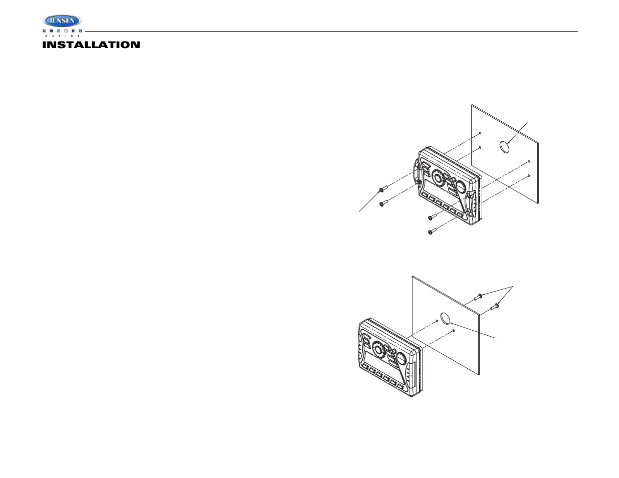 Msr2007, Installation | Jensen MSR2007 User Manual | Page 4 / 34