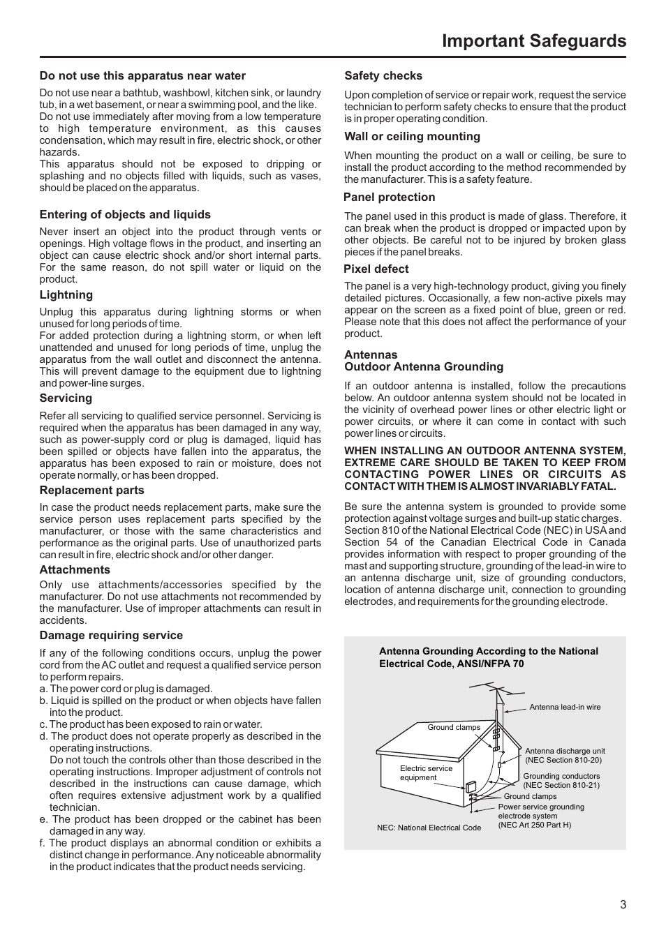 Important safeguards | Jensen JE3207 User Manual | Page 4 / 42