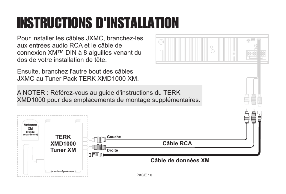 Instructions d'installation | Jensen JXMC User Manual | Page 12 / 14