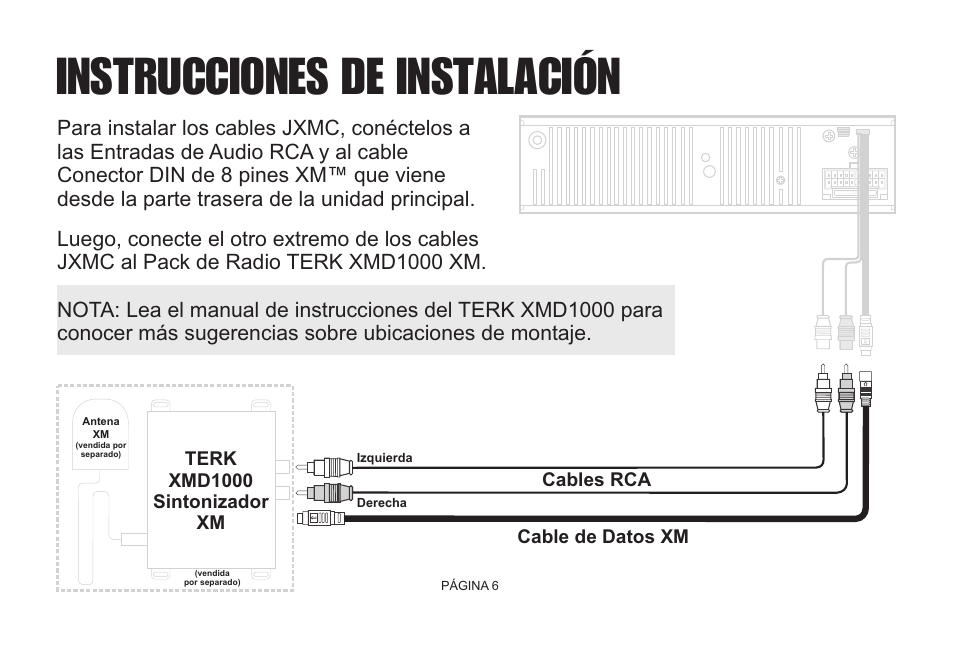 Instrucciones de instalación | Jensen JXMC User Manual | Page 8 / 14