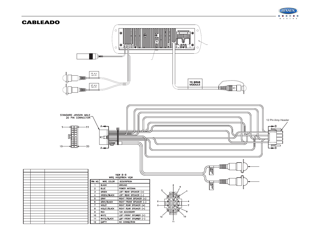 Wms190, Cableado | Jensen WMS190 User Manual | Page 15 / 32