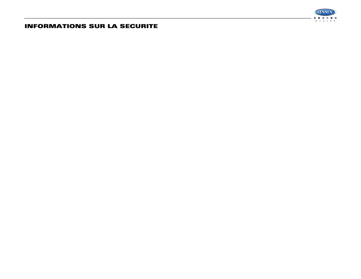 Wms190, Informations sur la securite | Jensen WMS190 User Manual | Page 23 / 32