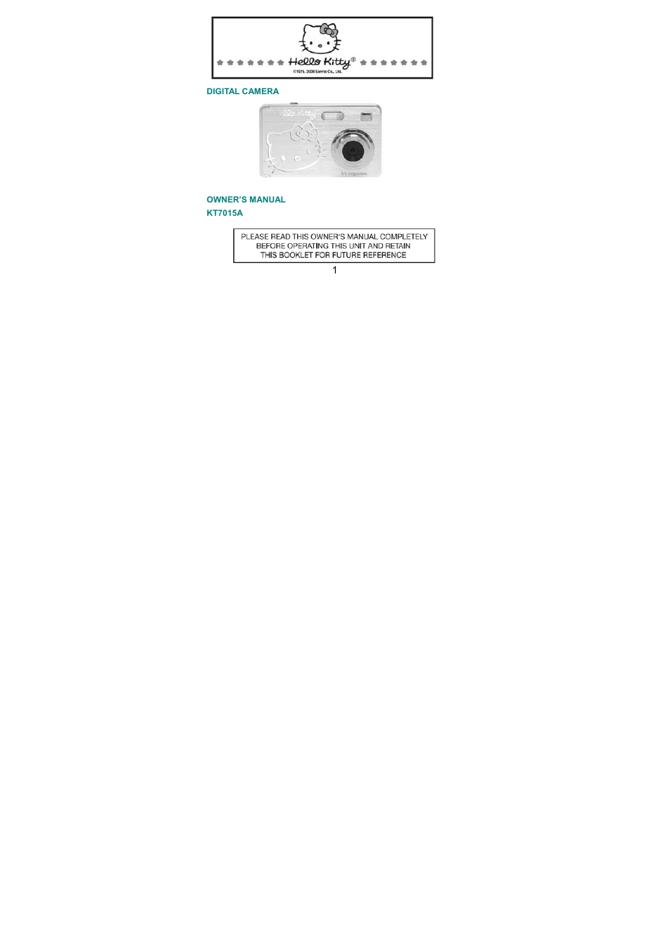 Jensen Hello Kitty KT7015A User Manual | 44 pages