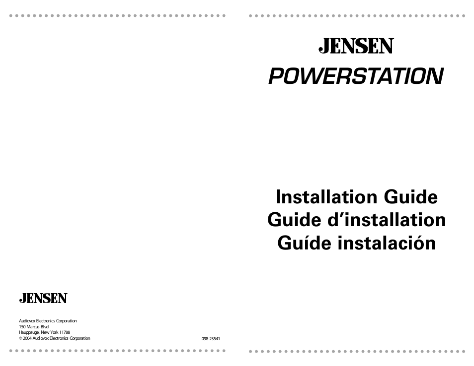 Jensen POWERSTATION User Manual | 9 pages