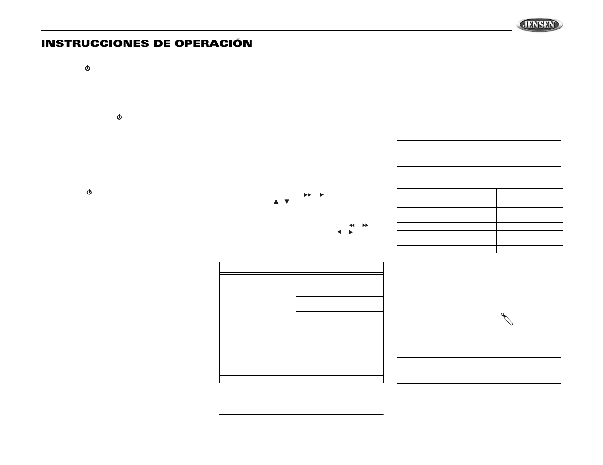 Vm9510ts, Instrucciones de operación | Jensen VM9510TS User Manual | Page 41 / 82