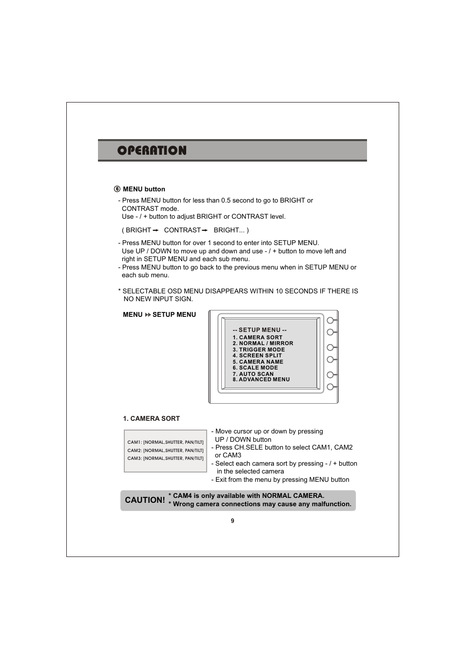 Operation, Caution | Jensen Voyager CSW5007Q User Manual | Page 9 / 14