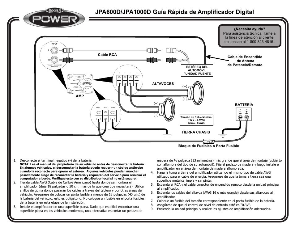 Jensen POWER JPA600D User Manual | Page 2 / 3