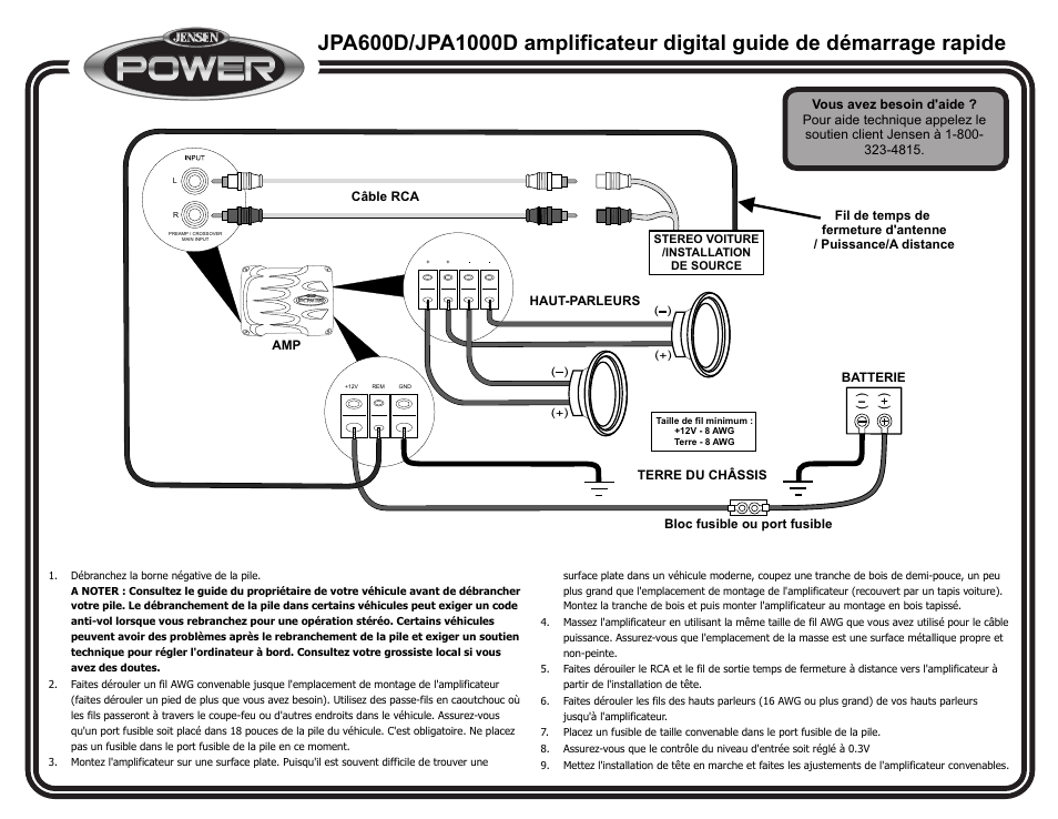Jensen POWER JPA600D User Manual | Page 3 / 3
