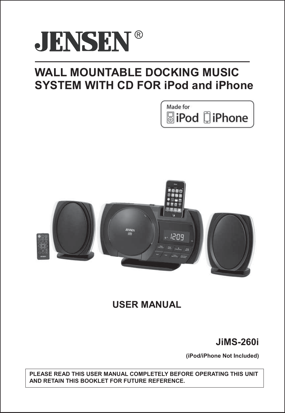 Jensen JIMS-260I User Manual | 22 pages