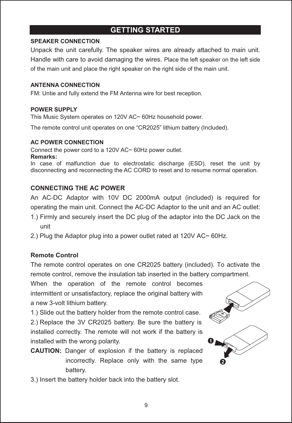 Getting started | Jensen JIMS-260I User Manual | Page 10 / 22