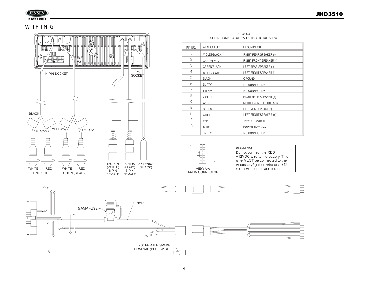 Jhd3510 | Jensen JHD3510 User Manual | Page 6 / 16