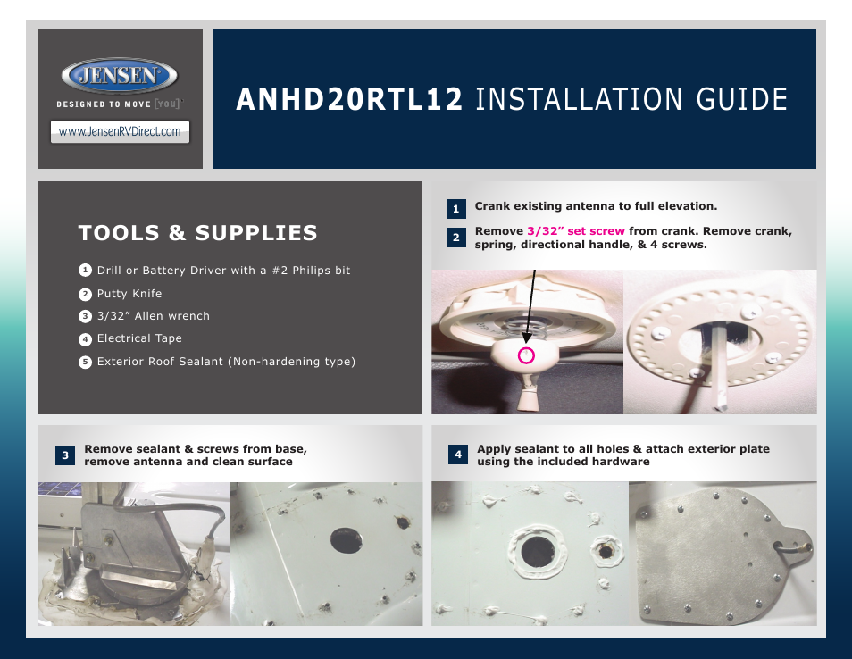 Jensen ANHD20RTL12 User Manual | 2 pages