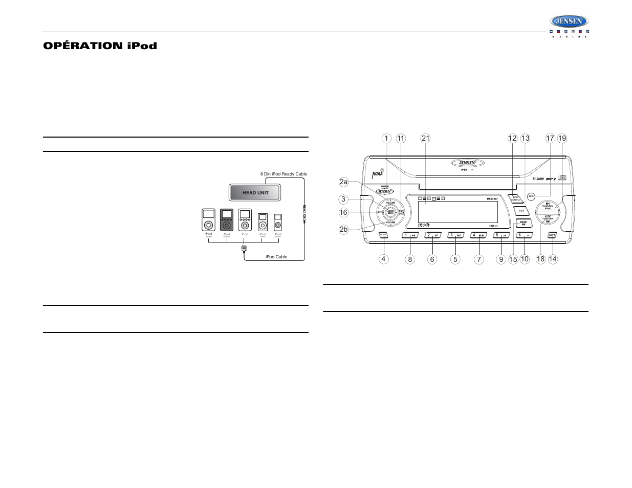 Msr7007, Opération ipod | Jensen WATERPROOF AM/FM/RBDS/WB/CDP/SIRIUS/IPOD READY MSR7007 User Manual | Page 41 / 44