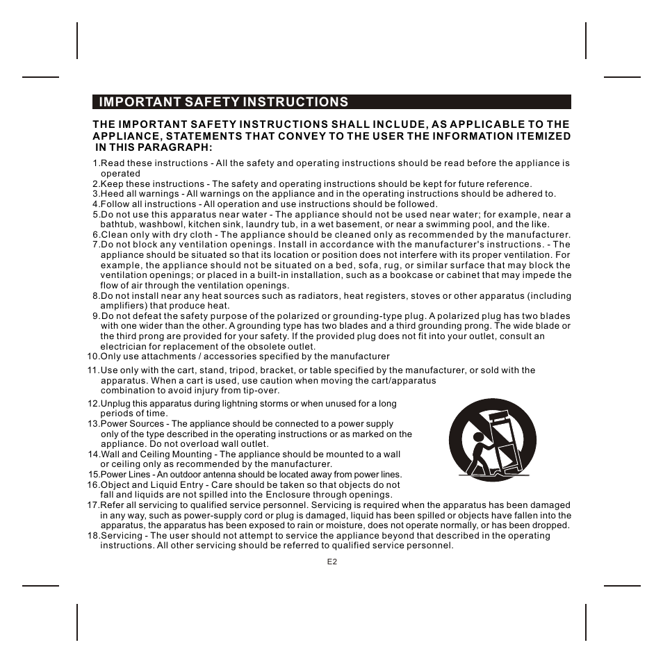 Important safety instructions | Jensen JIMS-225 User Manual | Page 3 / 14