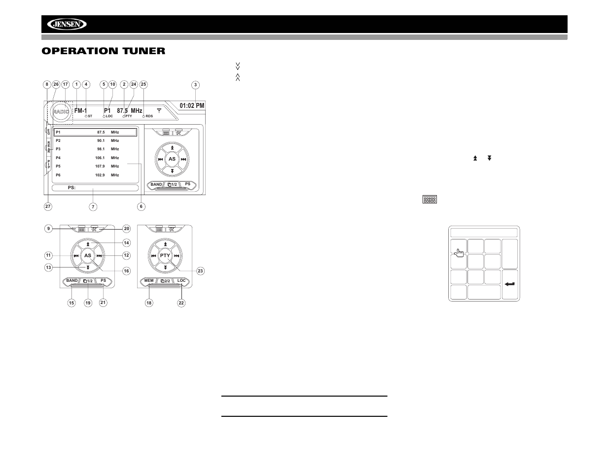 Vm9022 operation tuner | Jensen VM9022 User Manual | Page 100 / 124