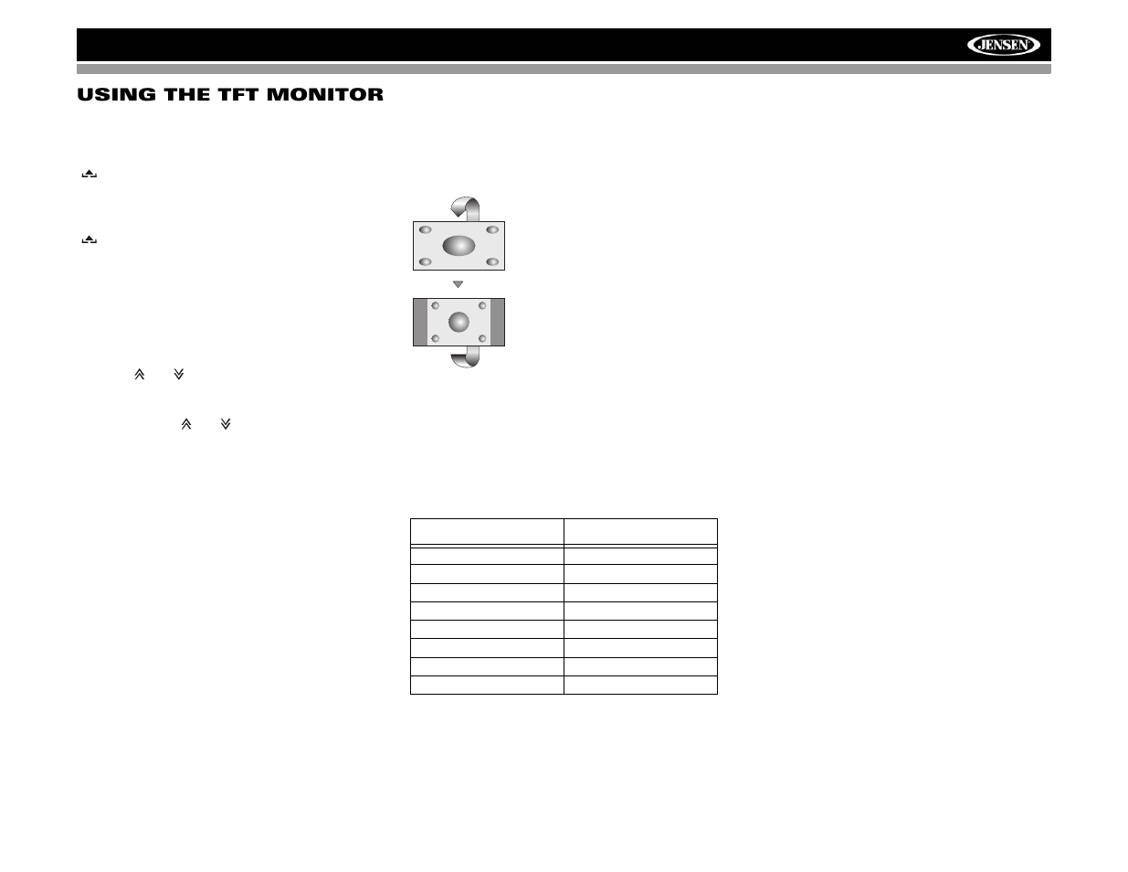 Vm9022 using the tft monitor | Jensen VM9022 User Manual | Page 17 / 124