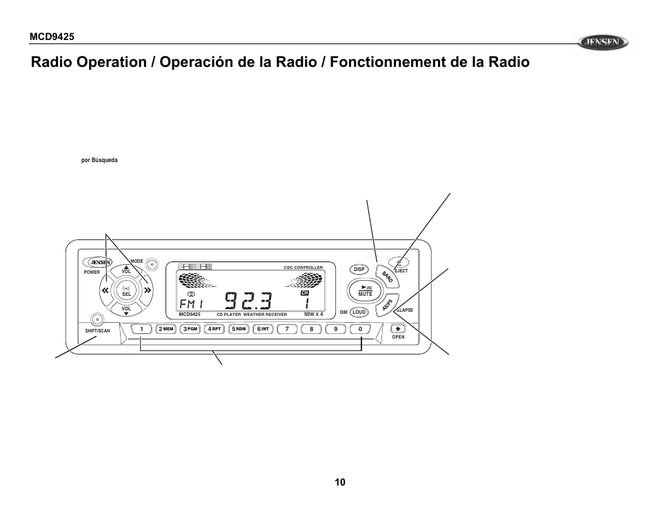 Jensen MCD9425 User Manual | Page 10 / 15