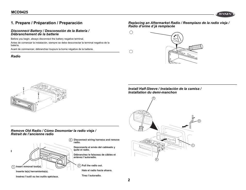 Jensen MCD9425 User Manual | Page 2 / 15