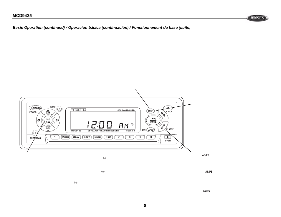 Jensen MCD9425 User Manual | Page 8 / 15