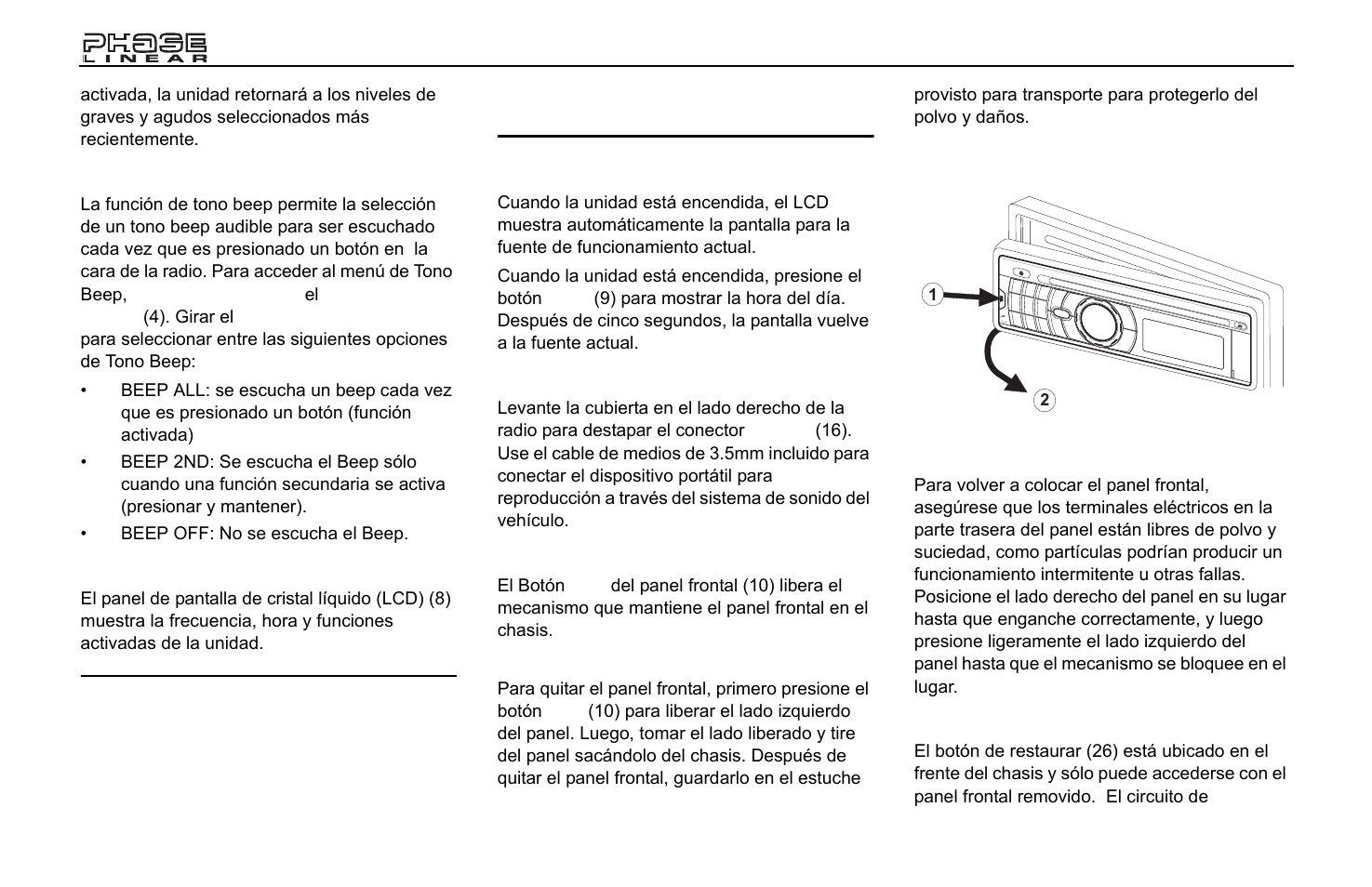 Jensen Phase Linear CD1213 User Manual | Page 18 / 46