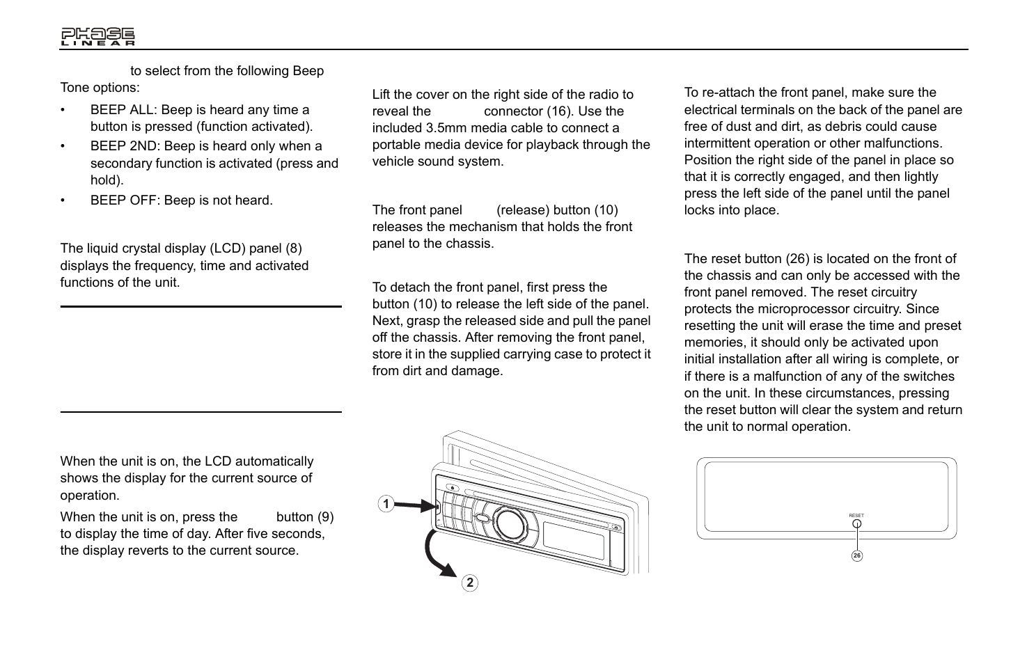 Jensen Phase Linear CD1213 User Manual | Page 6 / 46