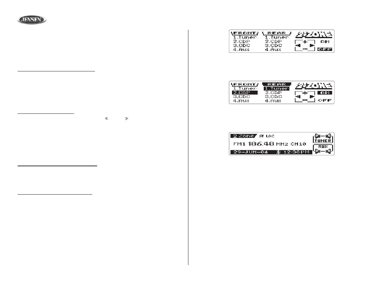 Mp8610bt, Operation (continued) | Jensen MP8610BT User Manual | Page 20 / 61