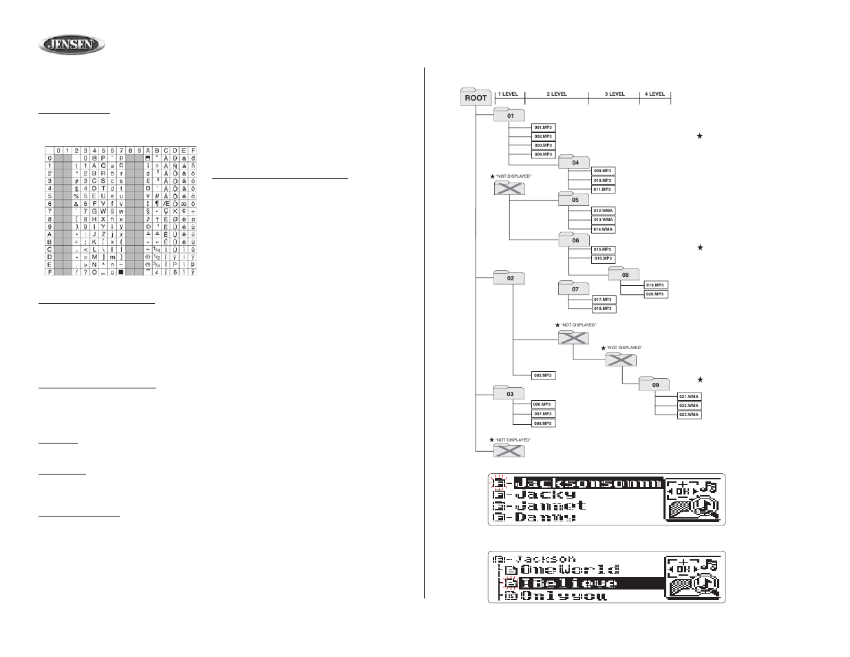 Mp8610bt, Mp3/wma operation (continued) | Jensen MP8610BT User Manual | Page 34 / 61