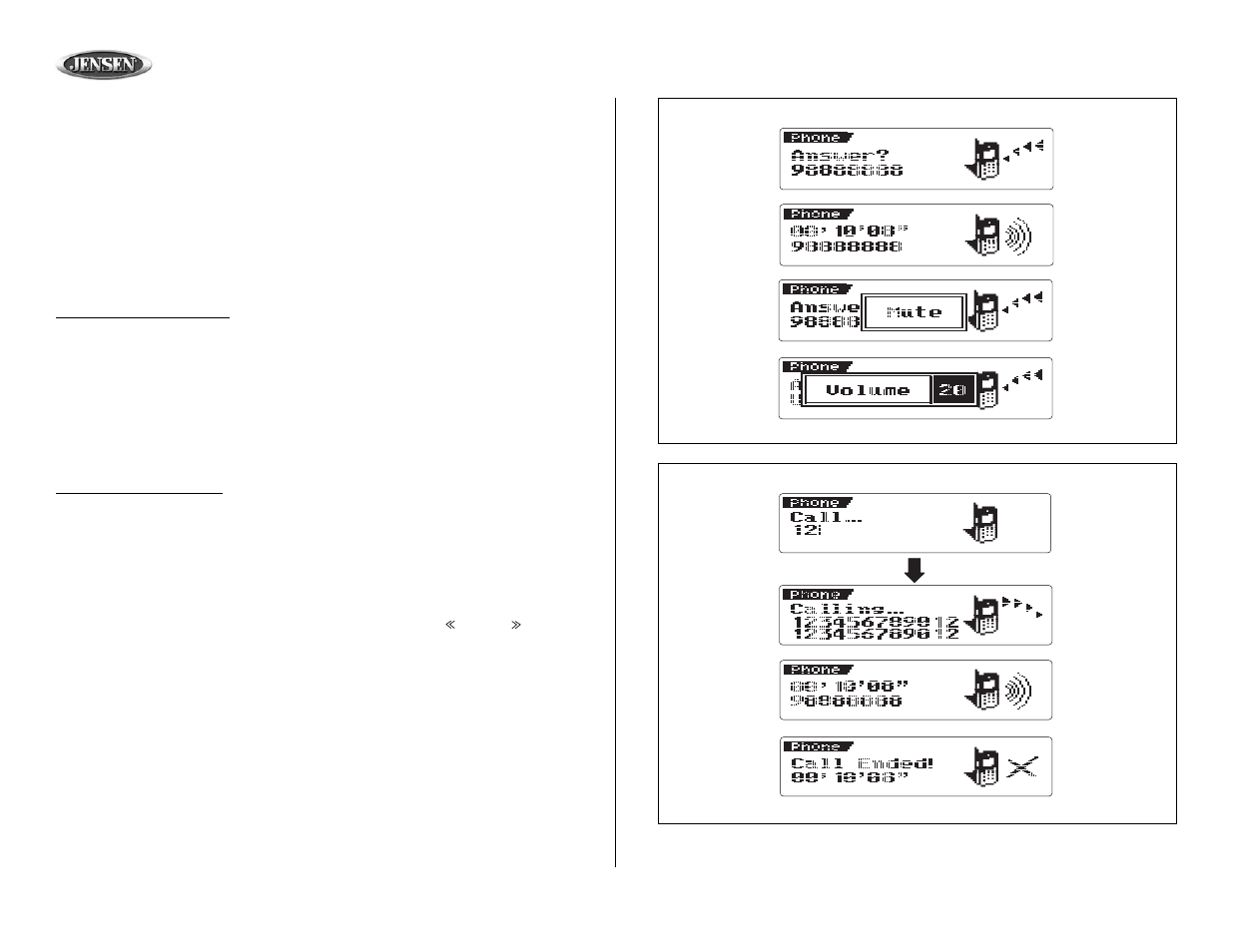 Mp8610bt, Bluetooth operation (continued) | Jensen MP8610BT User Manual | Page 46 / 61