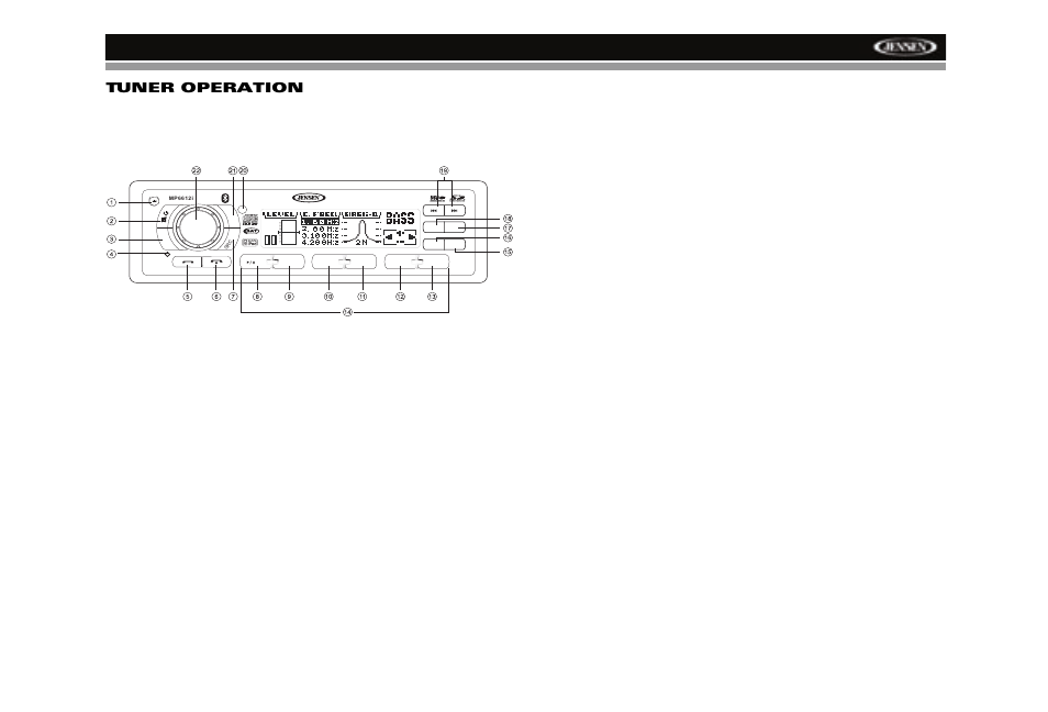 Radio ready, Mp6612i, Tuner operation | Jensen MP6612i User Manual | Page 15 / 36