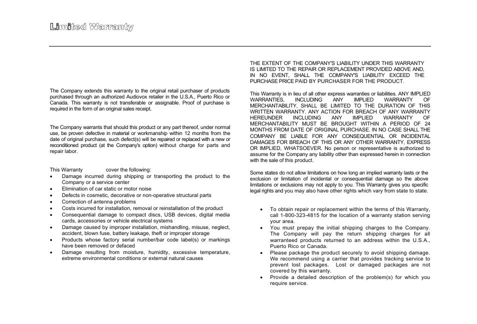 Limited warranty | Jensen MP6612i User Manual | Page 33 / 36