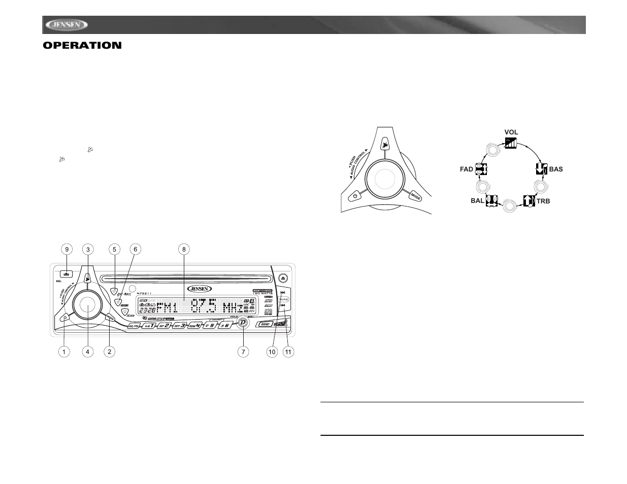 Jensen MP6211 User Manual | Page 10 / 52