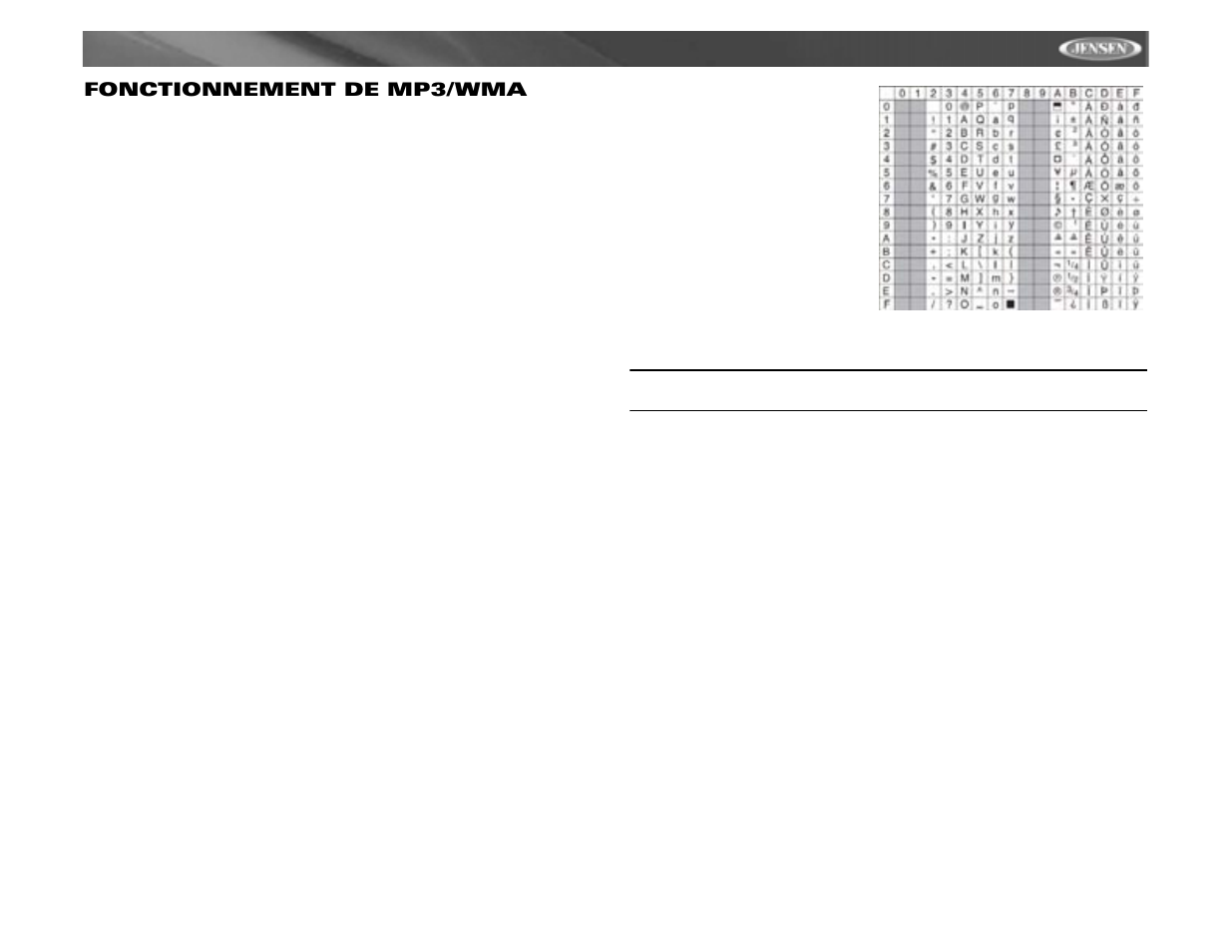 Mp6211, Fonctionnement de mp3/wma | Jensen MP6211 User Manual | Page 47 / 52